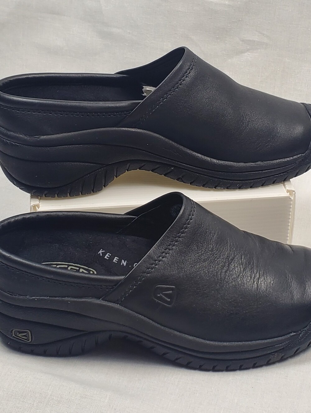 KEEN Utility PTC Slip-On II Work Comfort Shoes Black Leather Women's Size 5